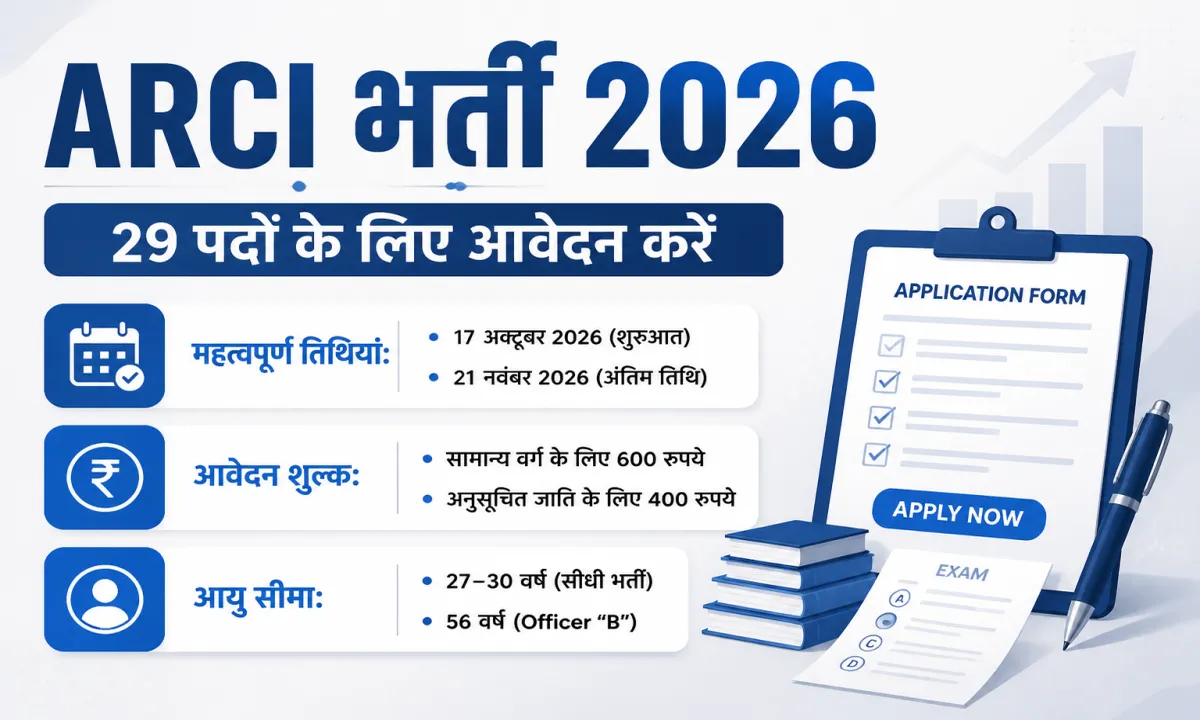 ARCI भर्ती 2026