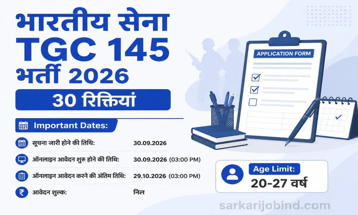 Indian Army TGC 145 Recruitment — 30 Posts