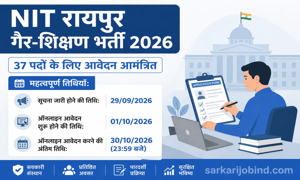 NIT Raipur Non-Teaching Recruitment 2026