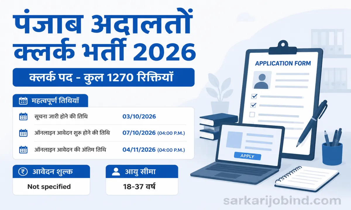 Punjab District Courts Clerk Recruitment 2026