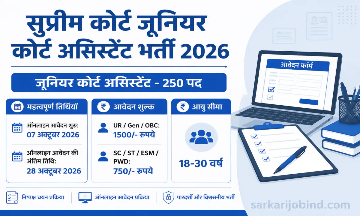 Supreme Court Junior Court Assistant Recruitment 2026