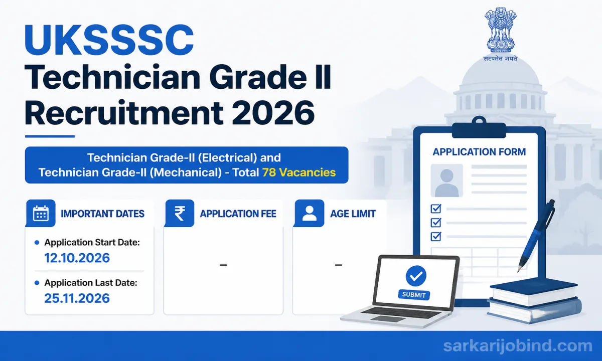 UKSSSC Technician Grade II Recruitment 2026